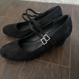 Elegant Black Suede Women's Shoes